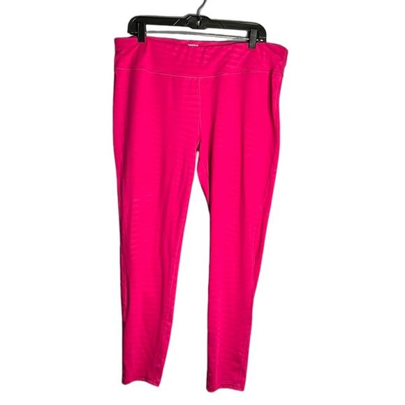 Danskin Dark Pink Striped Mid Rise Leggings Plus Size XXL - Picture 1 of 7